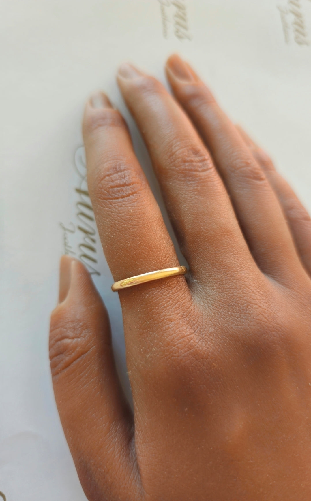 Aliança Amendoada 2mm Ouro