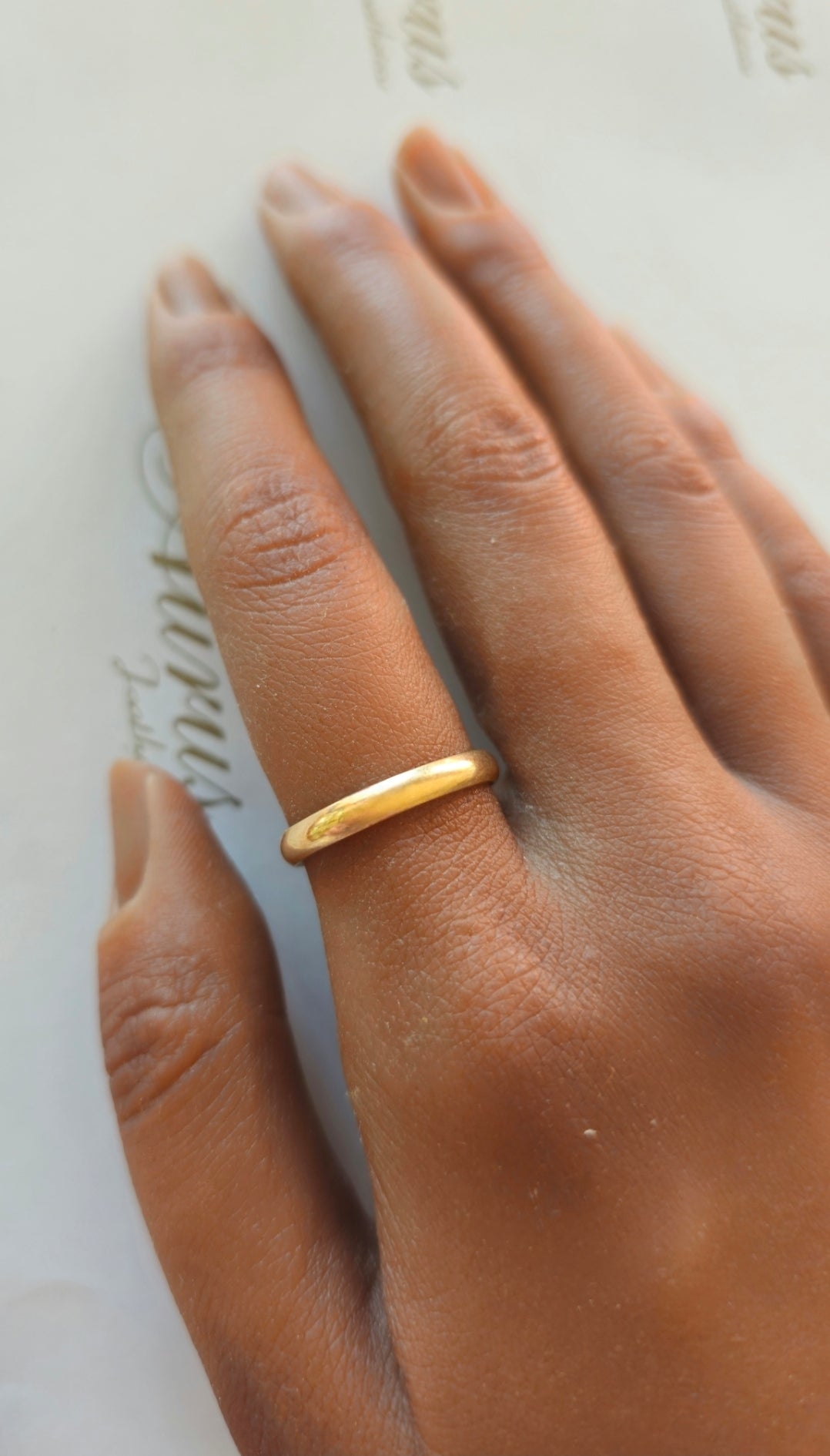Aliança Amendoada 3mm Ouro