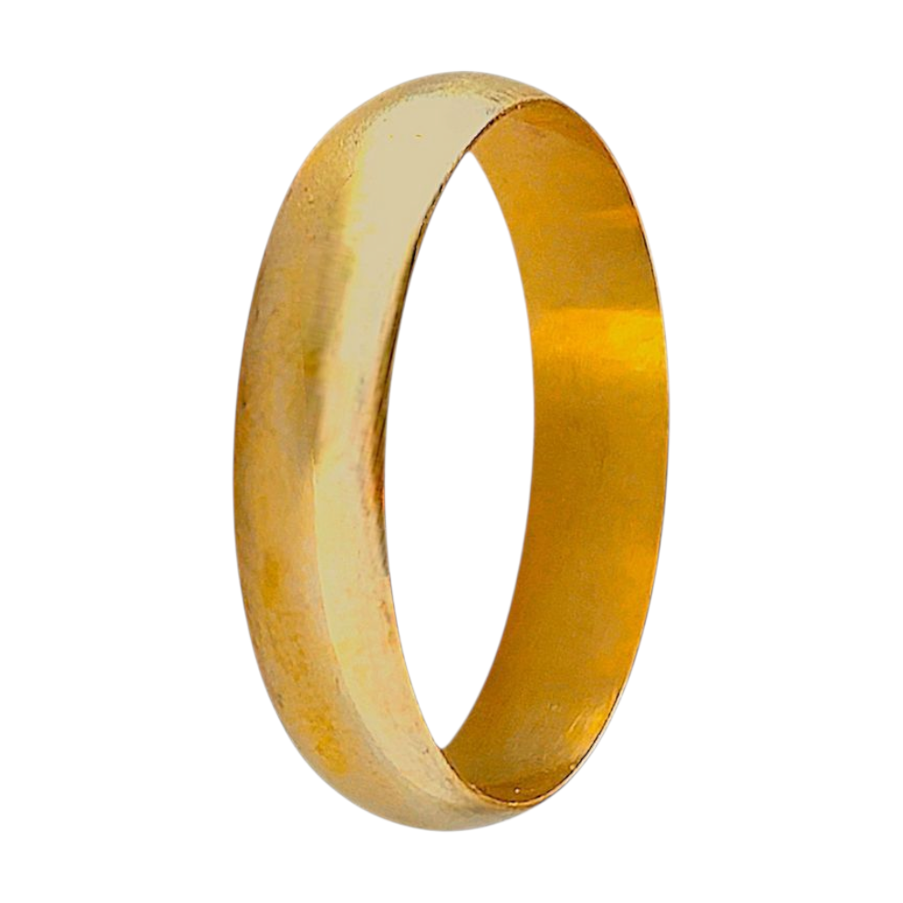 Aliança Meia Cana Ouro 5mm