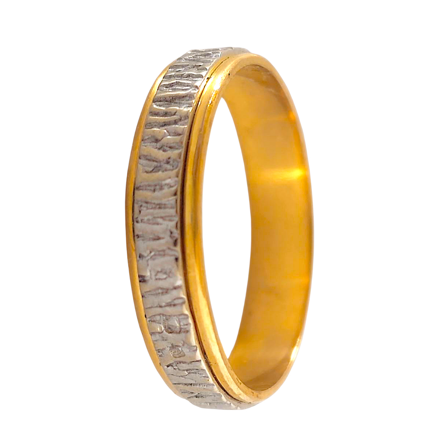 Aliança Bicolor 4mm Ouro