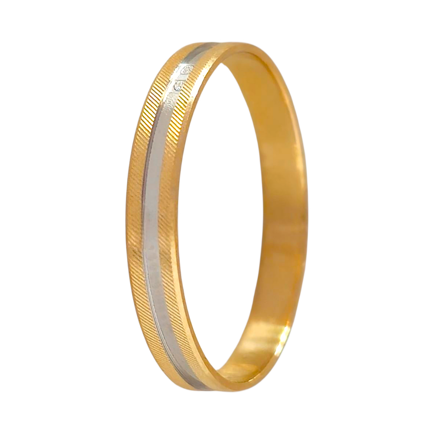 Aliança Bicolor 3mm Ouro