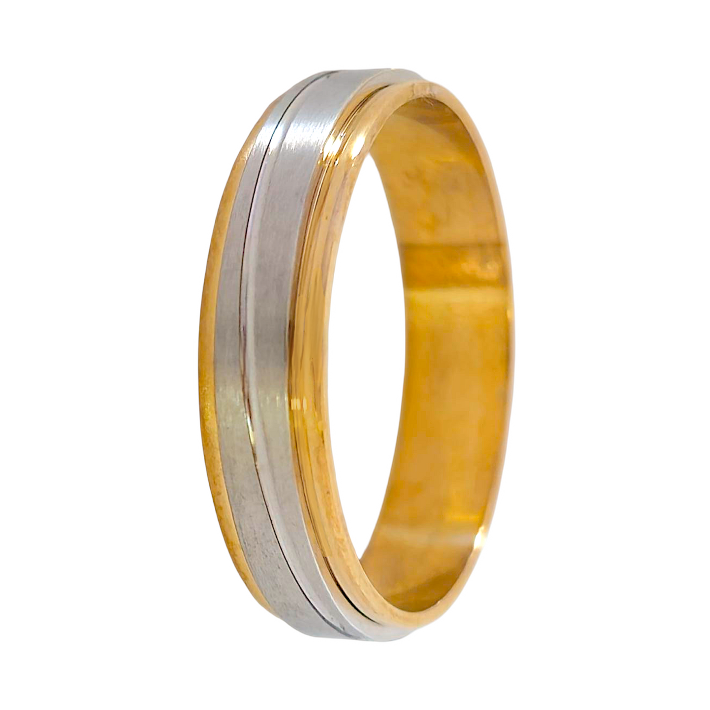 Aliança Bicolor 5mm Ouro