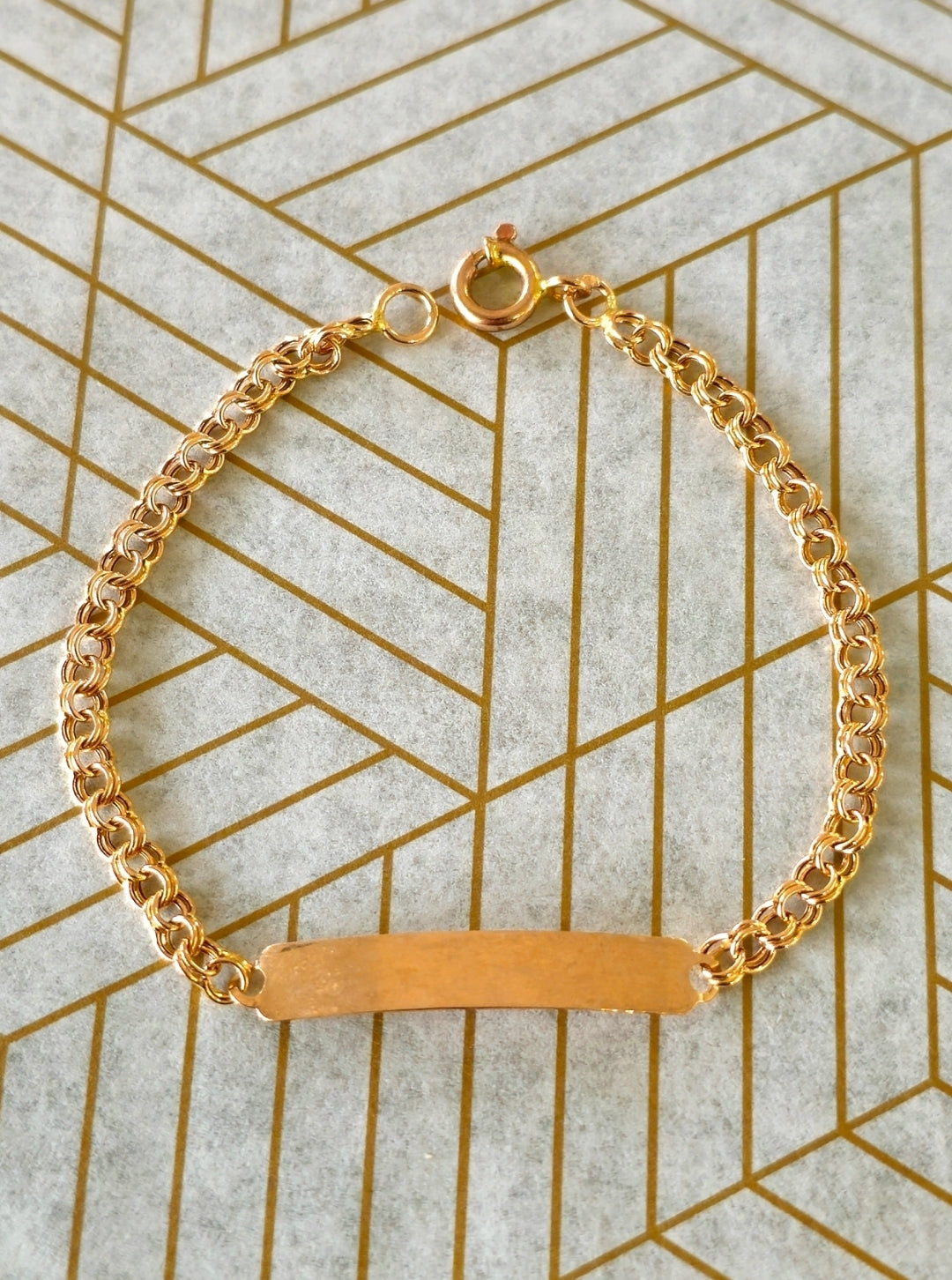 Pulseira C/Chapa Criança Ouro