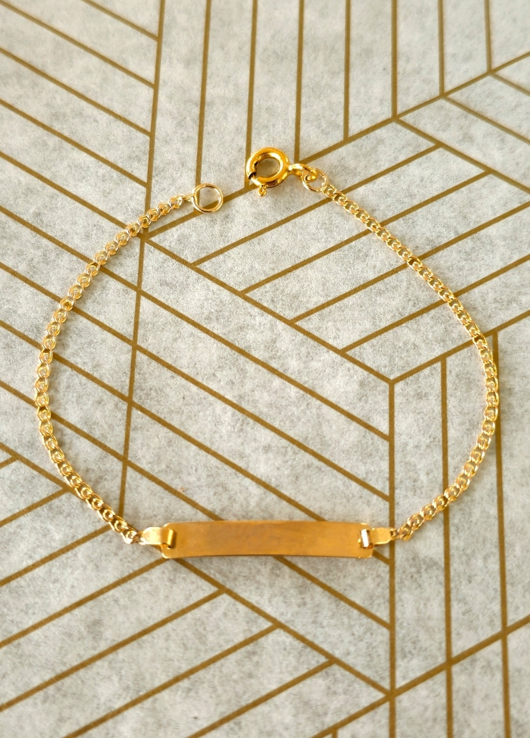 Pulseira C/Chapa Criança Ouro