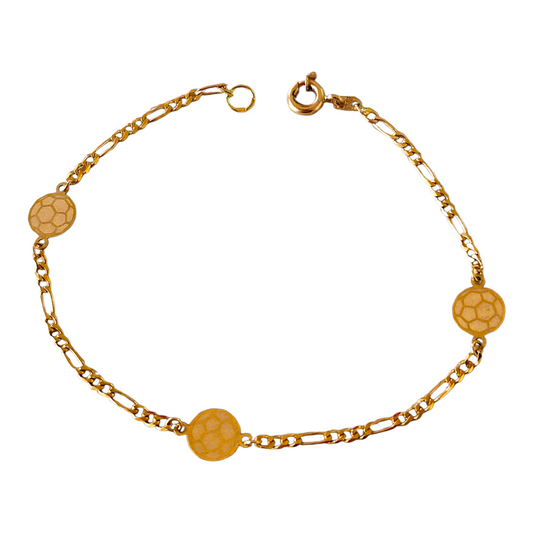 Pulseira C/Bola Criança Ouro