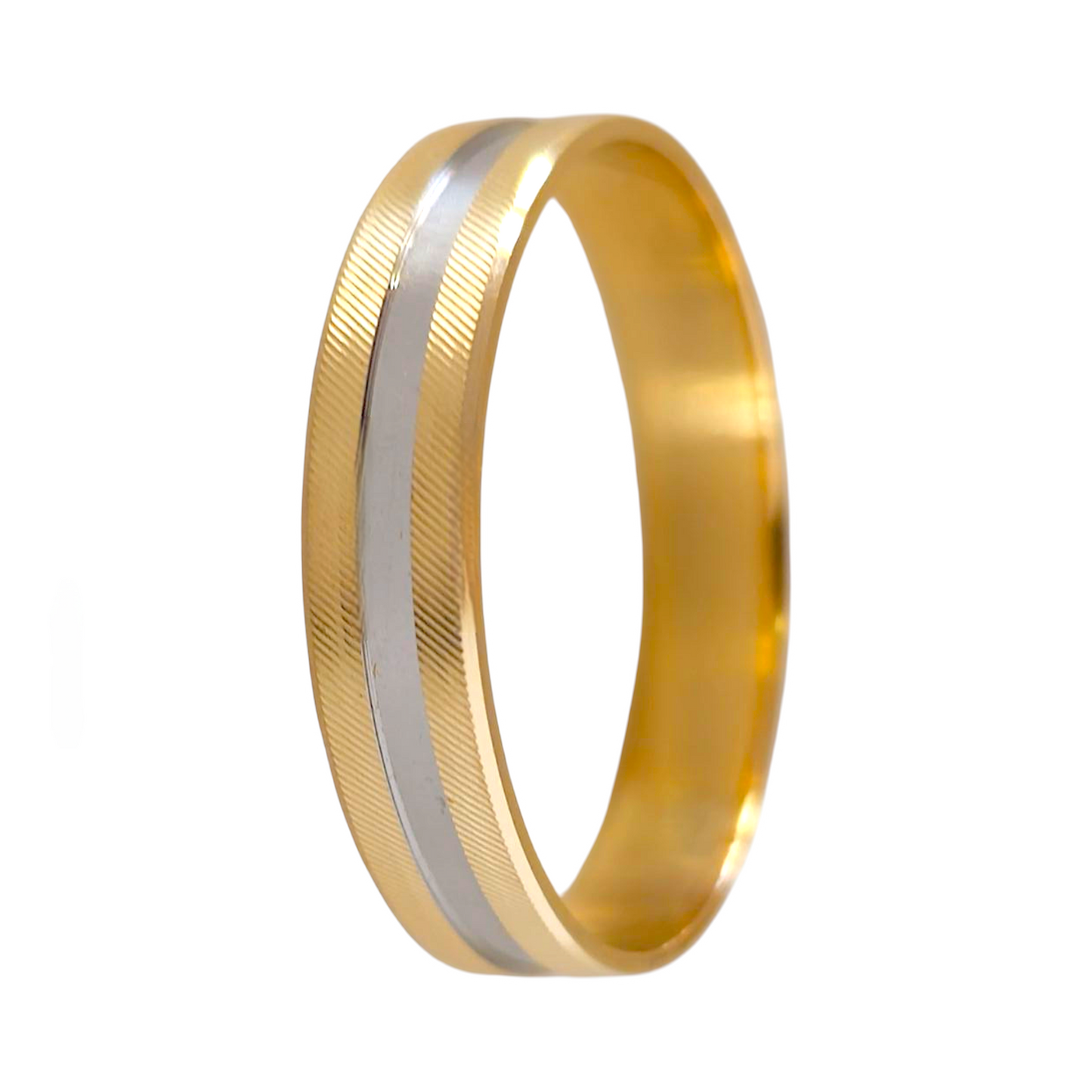 Aliança Bicolor 4mm Ouro