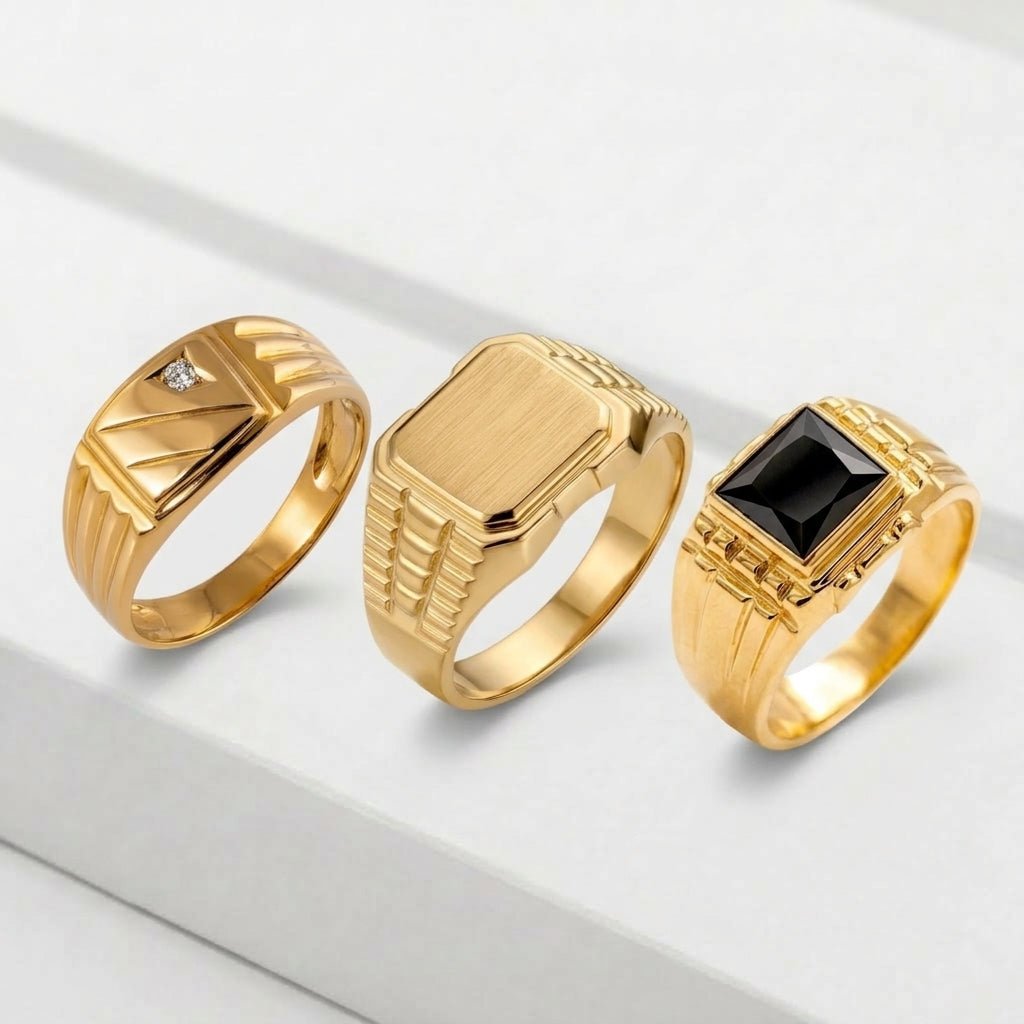 Anéis Ouro 19.2k Homem - Aurus Jóias