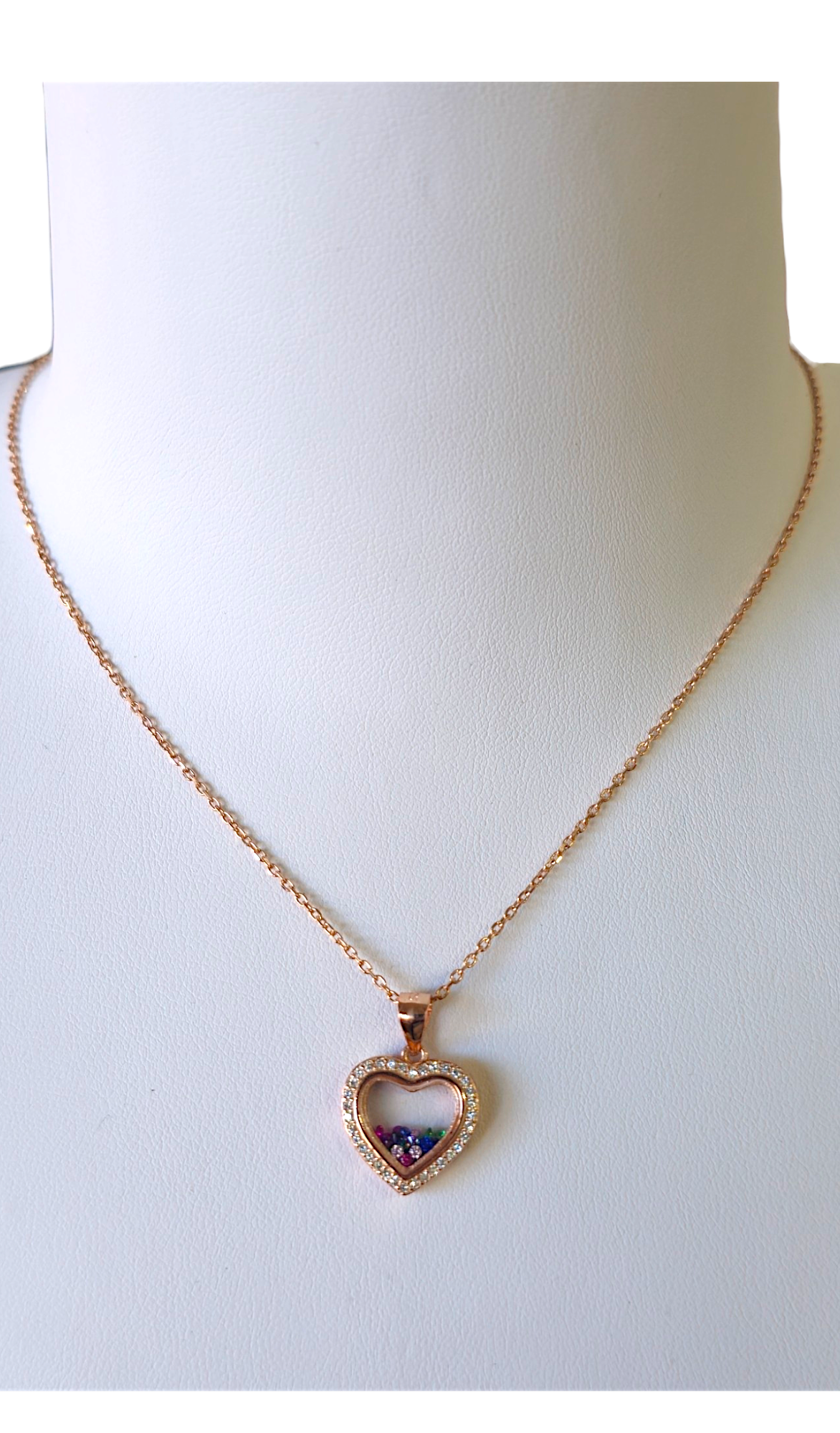 Collier en or rose et argent