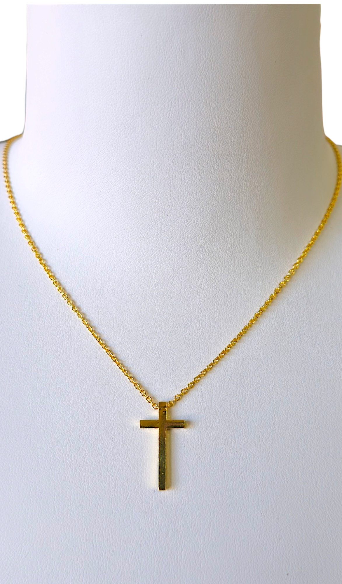 Collier croix en argent plaqué or