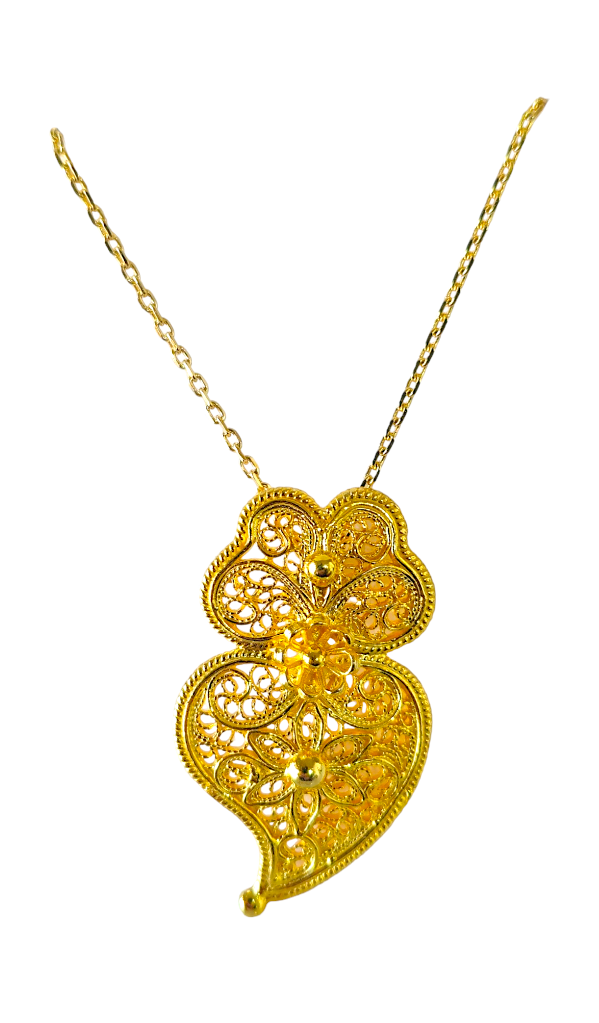 Collier cœur en filigrane d'argent