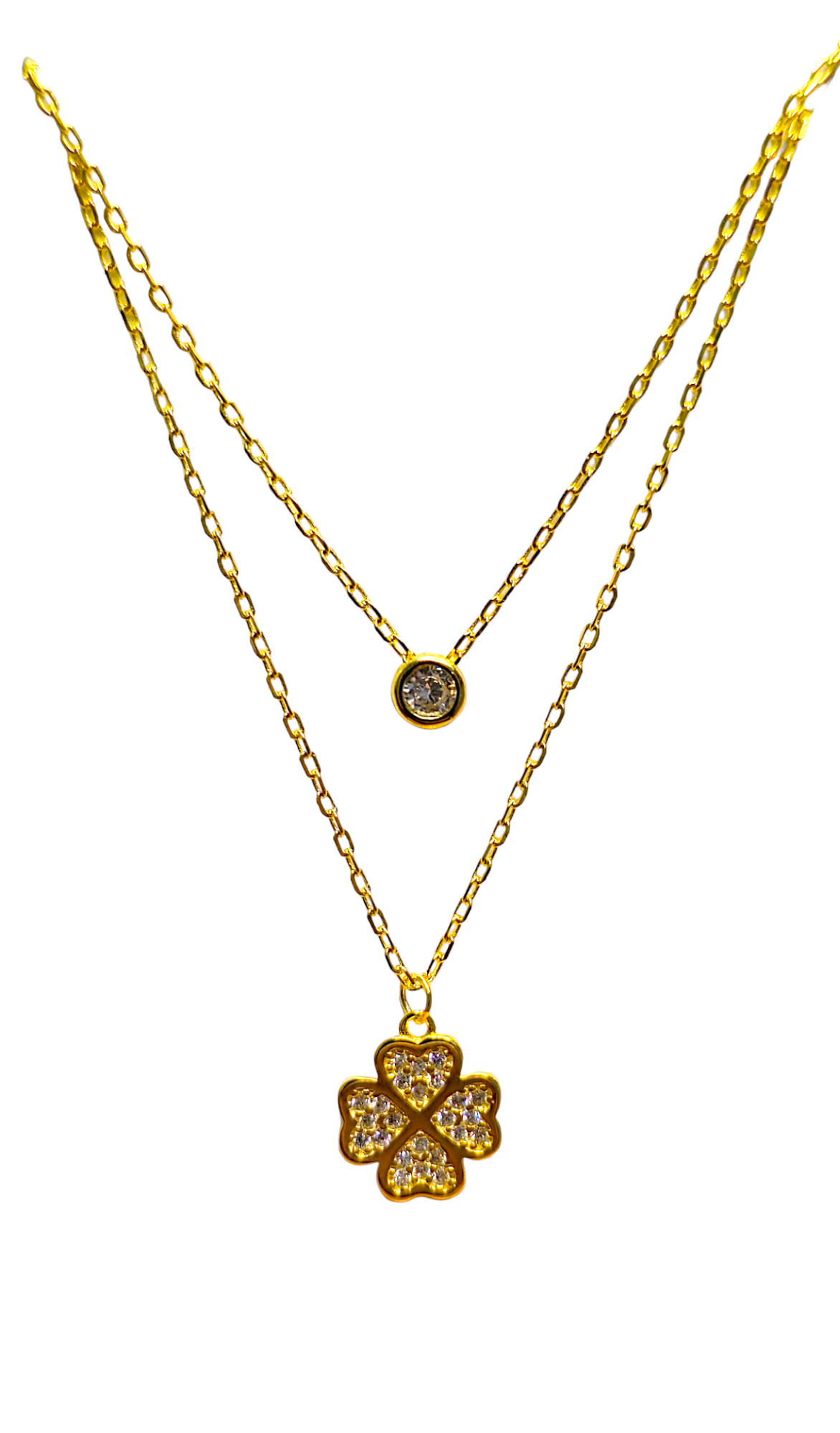 Collier double en argent plaqué or