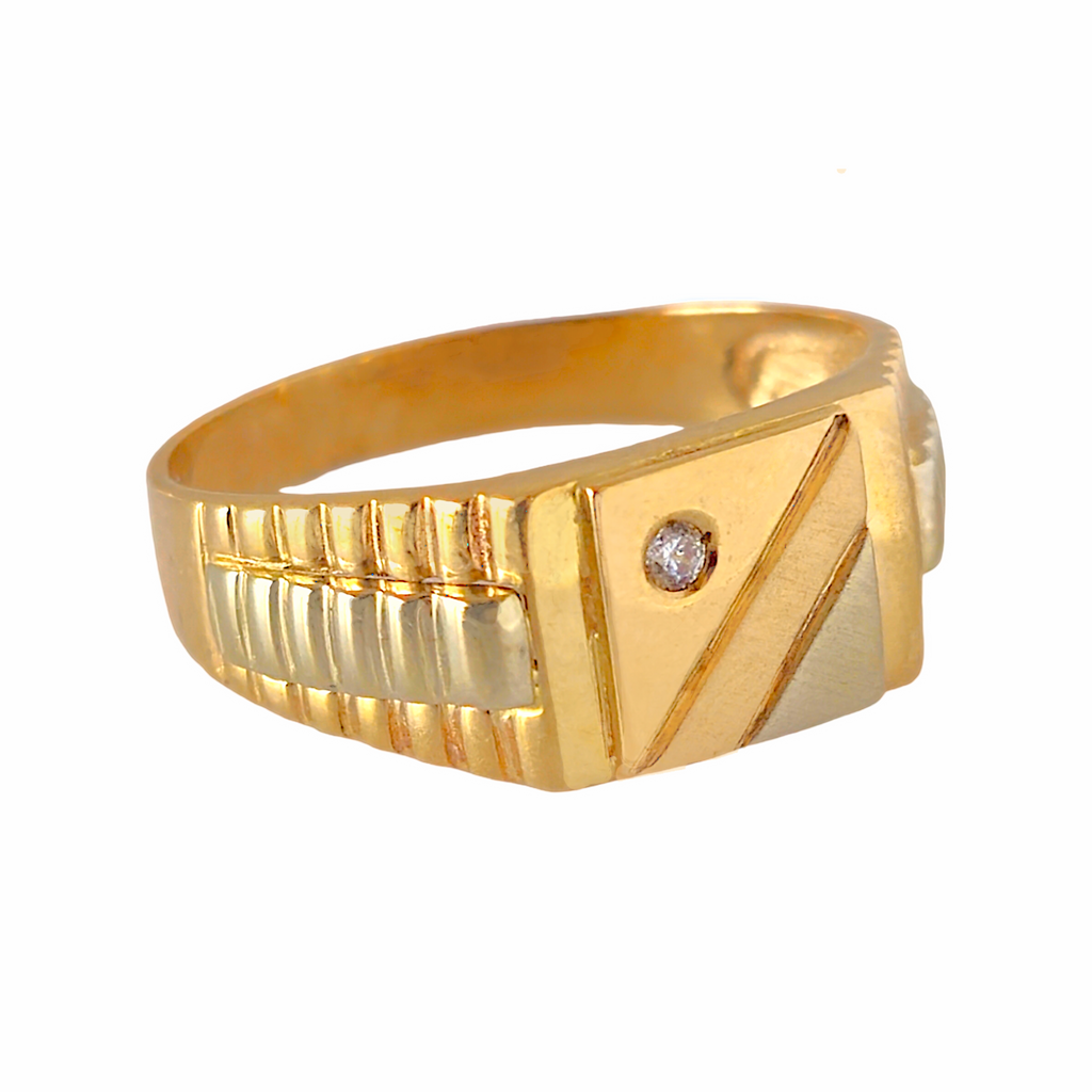 Bague en or et zircon bicolore