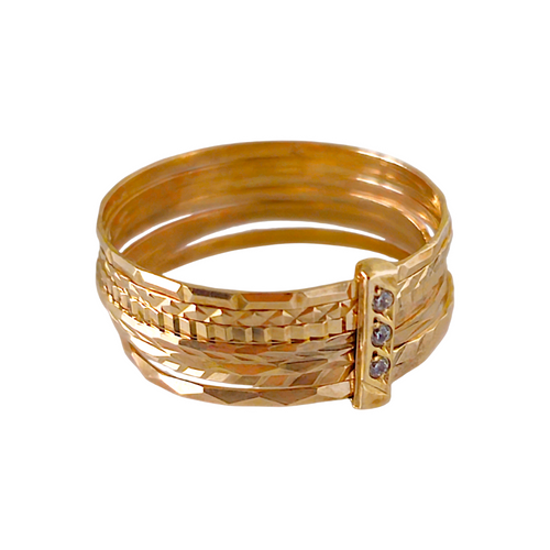 Bague Alliance en or avec 7 zircons cubiques