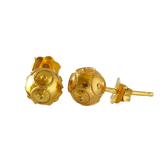 Brincos Bola de Viana 8mm Ouro