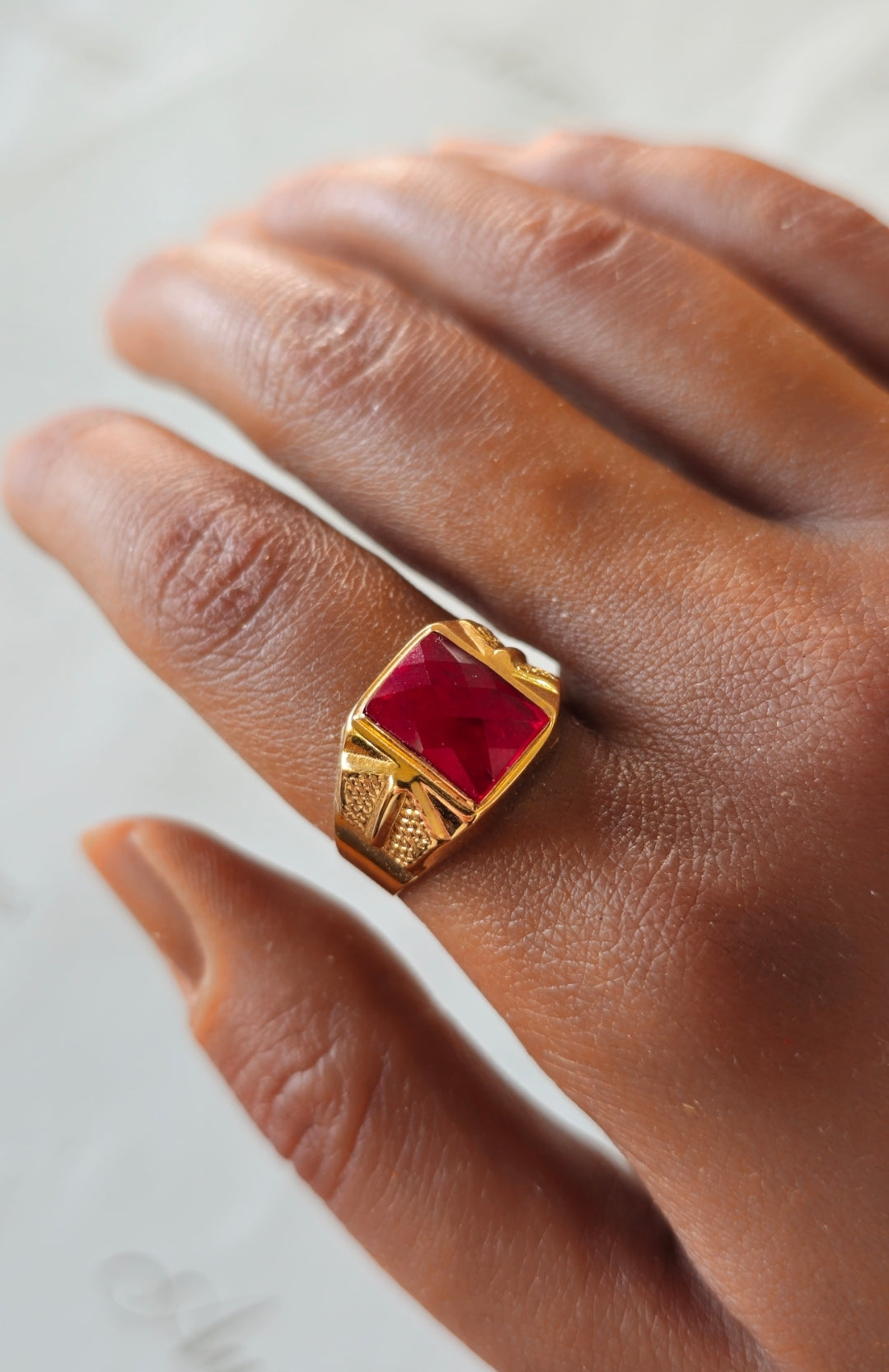 Bague Zircone Or Rouge 