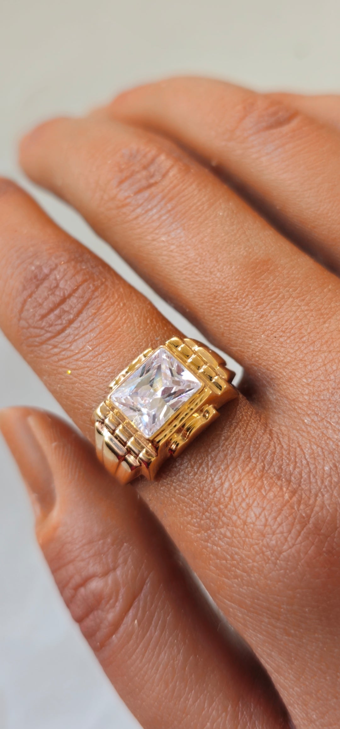 Bague Or Blanc Zircone 