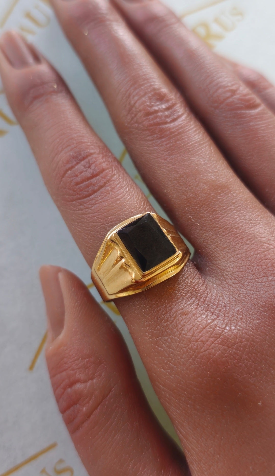 Bague Or Noir Zircone 