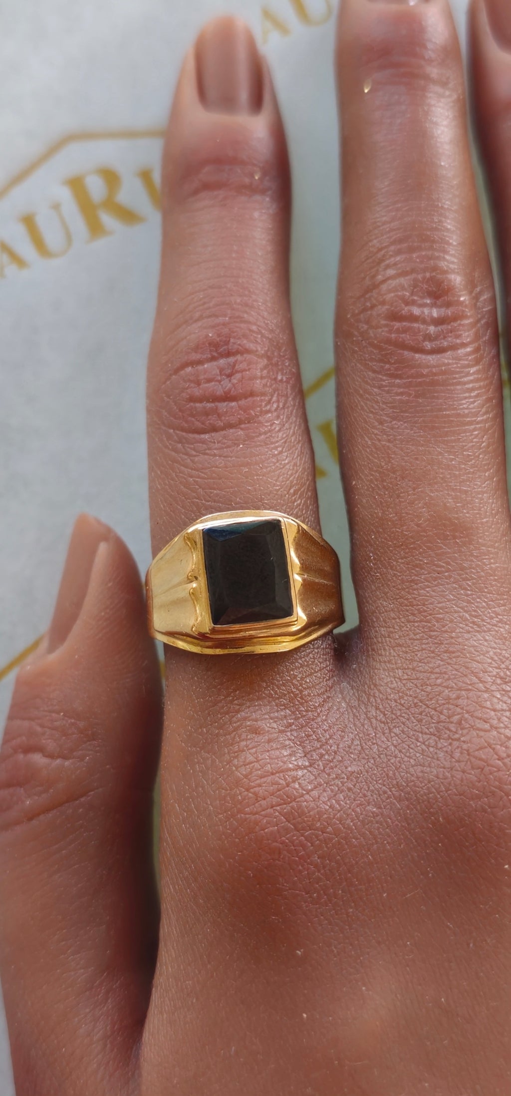 Bague Or Noir Zircone 