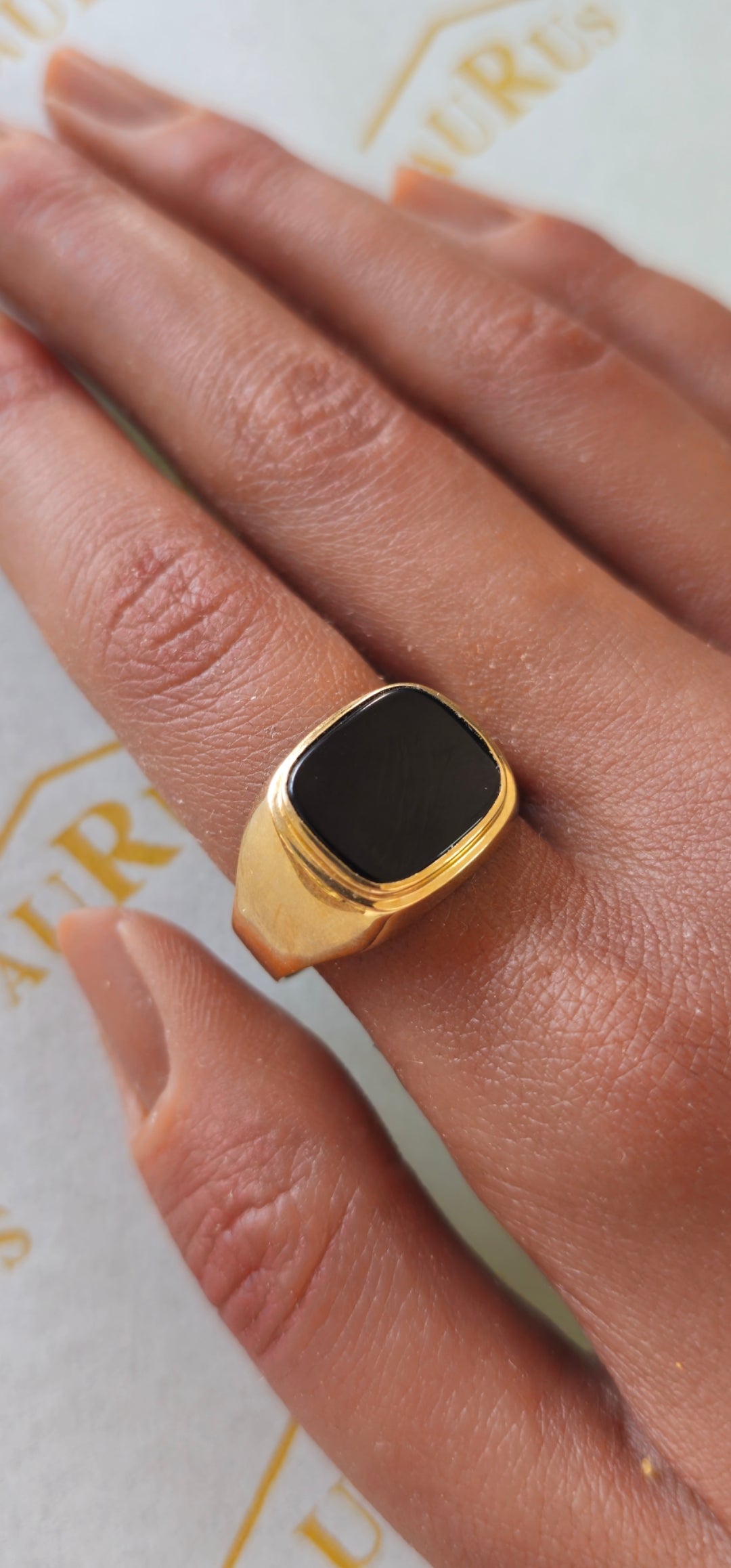 Bague Or Noir Zircone 