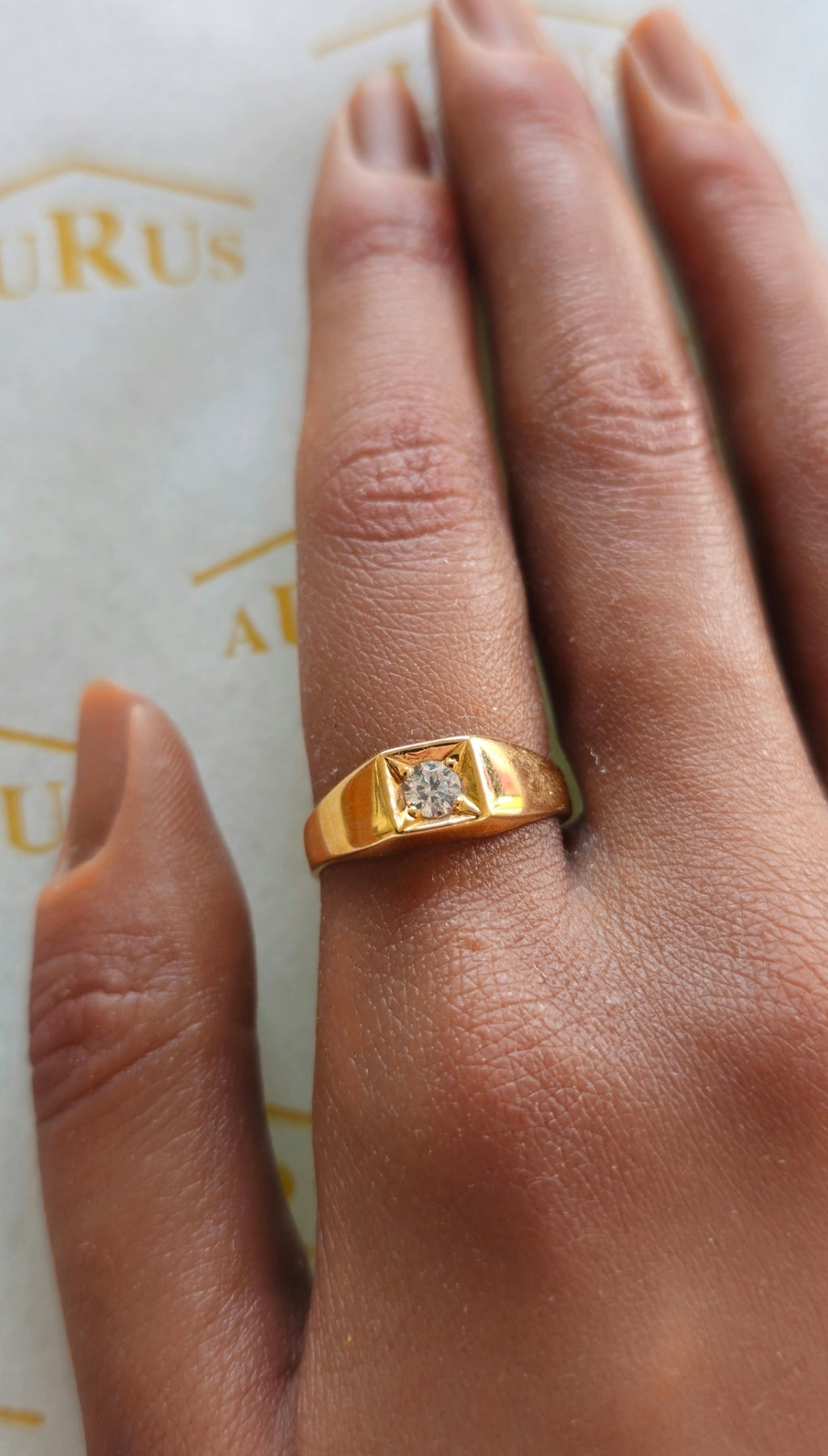 Gold Zirconia Ring