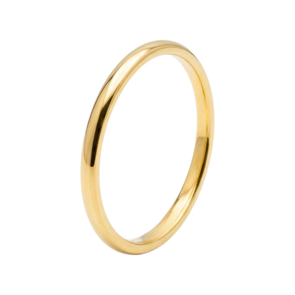 Aliança Meia Cana 2mm Ouro - Aurus Jóias