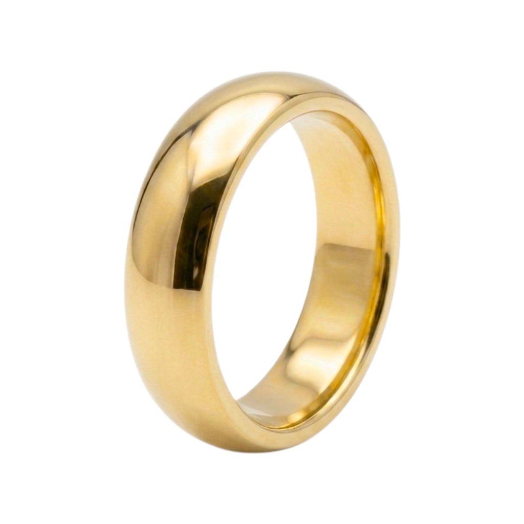 Aliança Meia Cana 6mm Ouro - Aurus Jóias