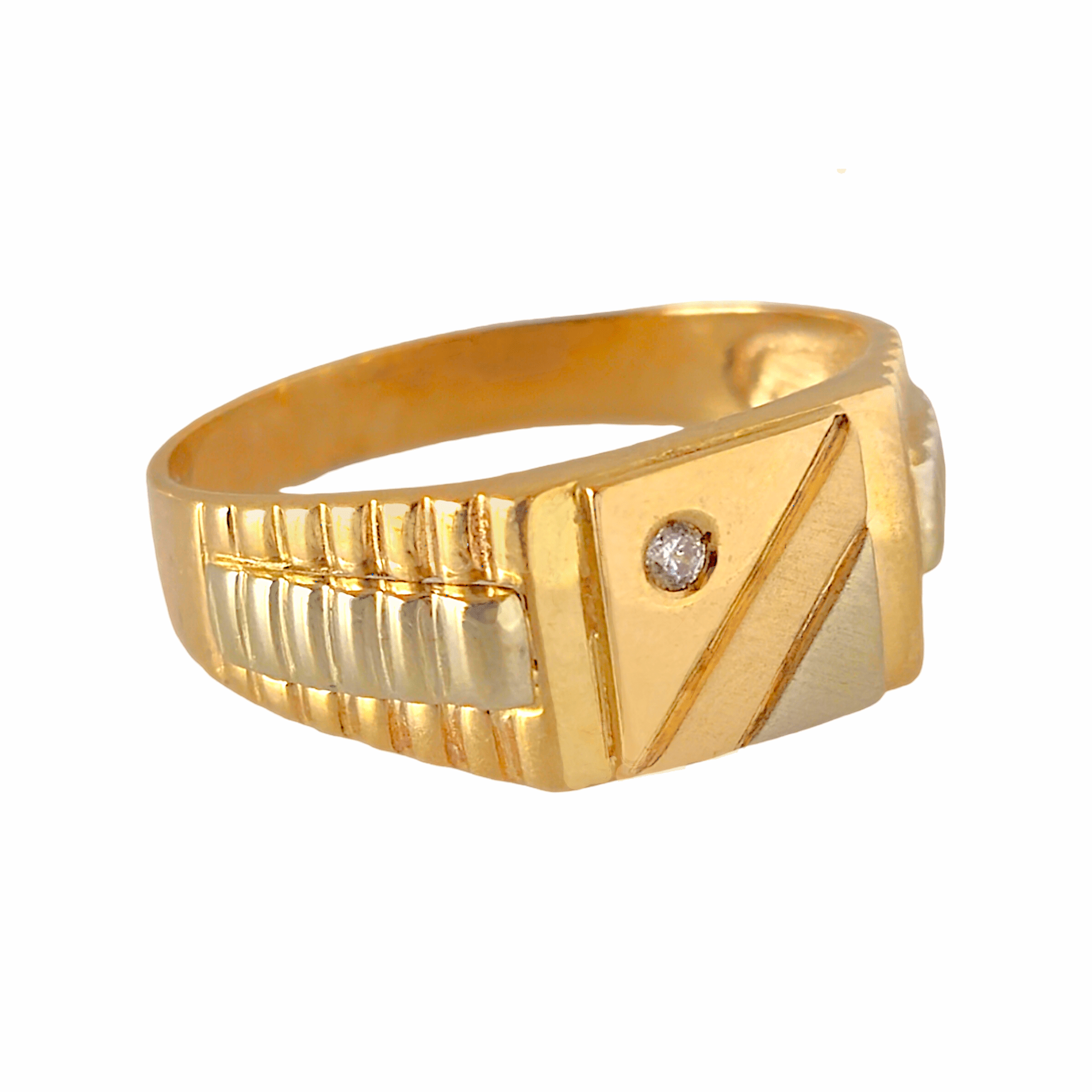 Anel Bicolor Zircónia Ouro - Aurus Jóias