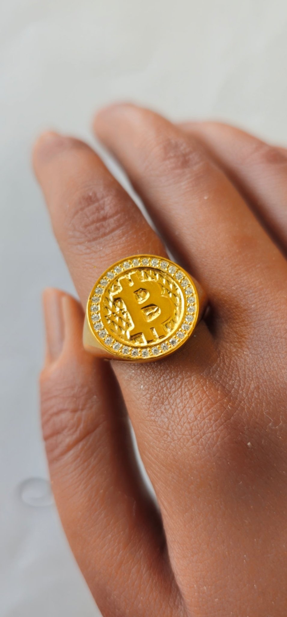 Anel Bitcoin Prata - Aurus Jóias
