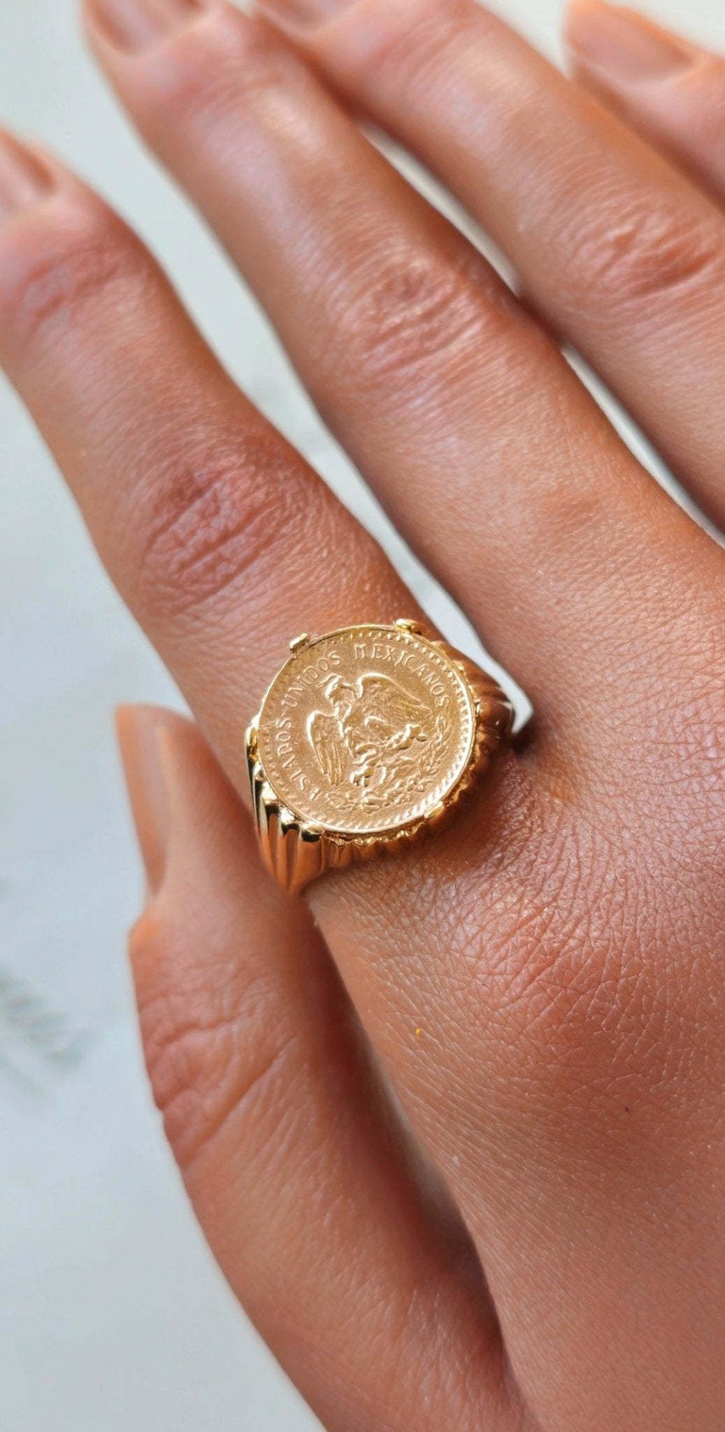 Anel Dois Pesos e Meio Ouro - Aurus Jóias