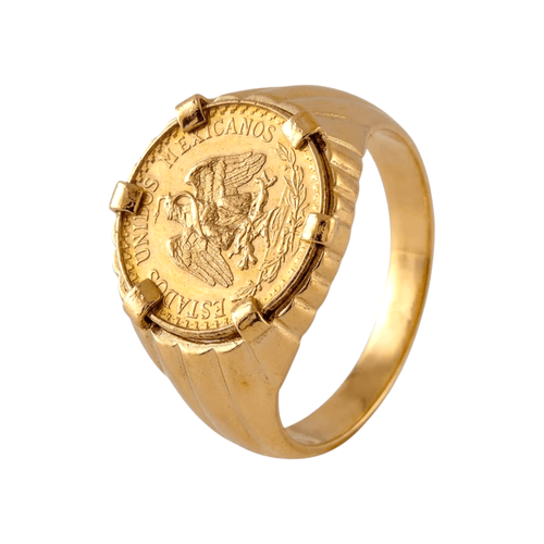 Anel Dois Pesos Ouro - Aurus Jóias