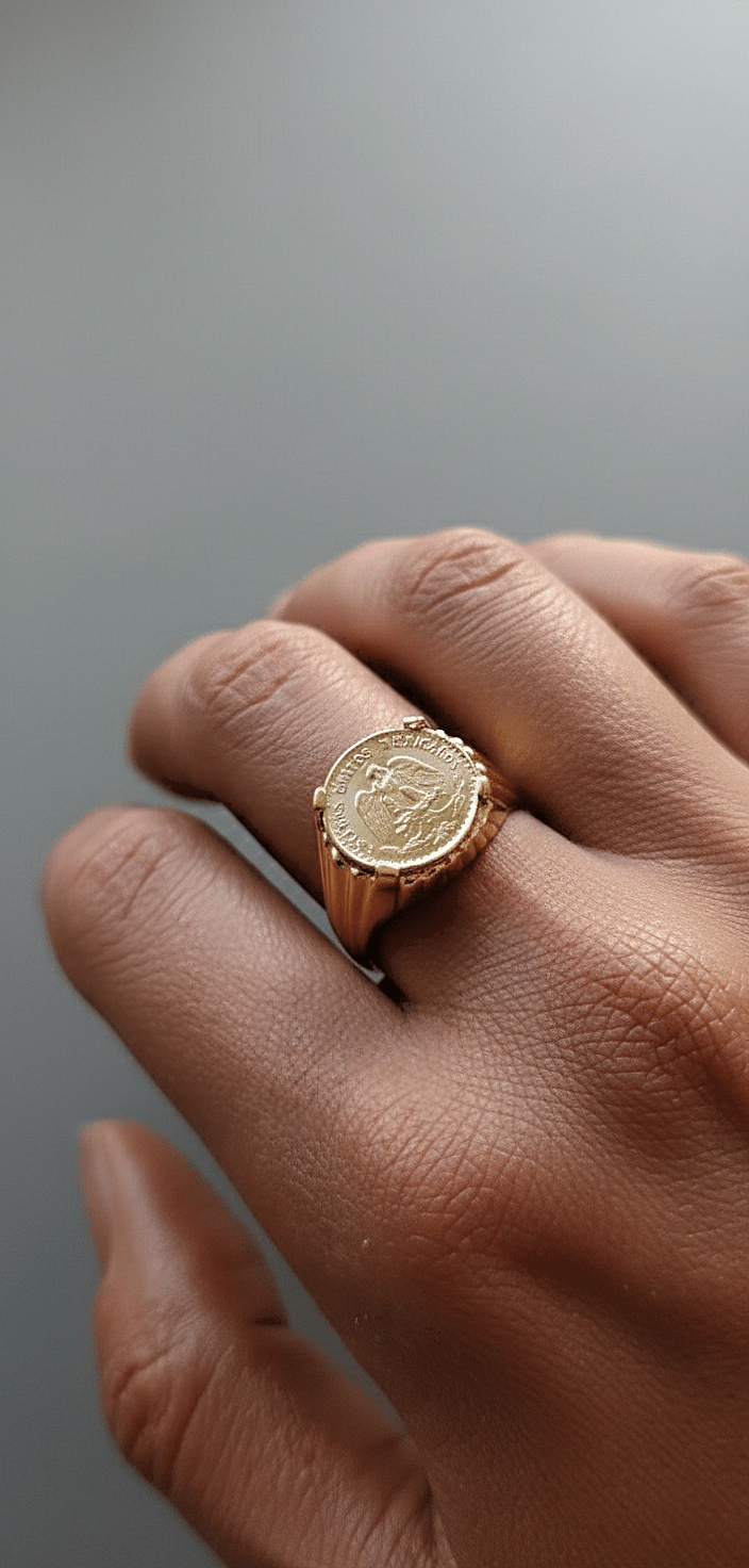 Anel Dois Pesos Ouro - Aurus Jóias