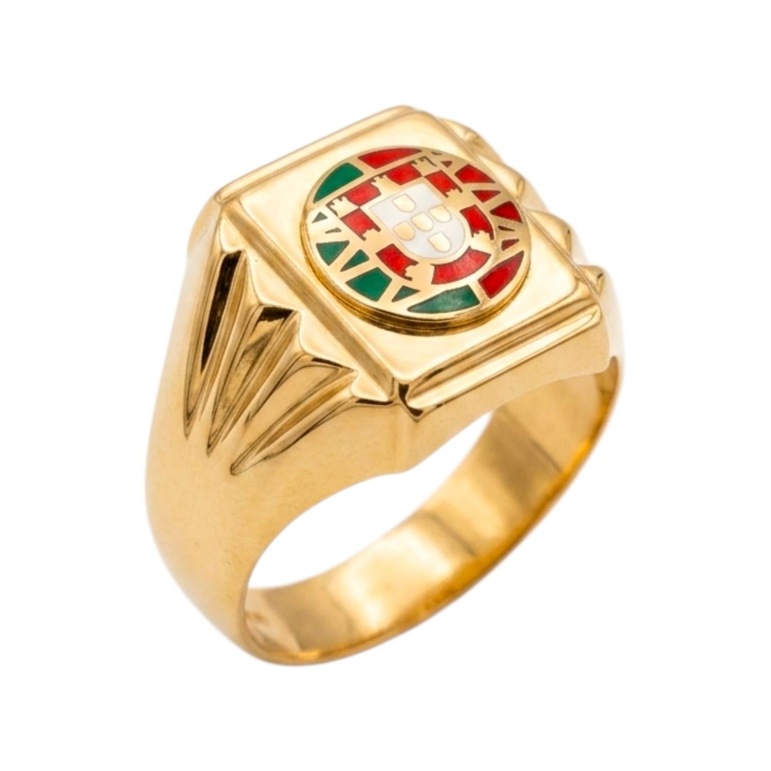 Anel Escudo Ouro - Aurus Jóias