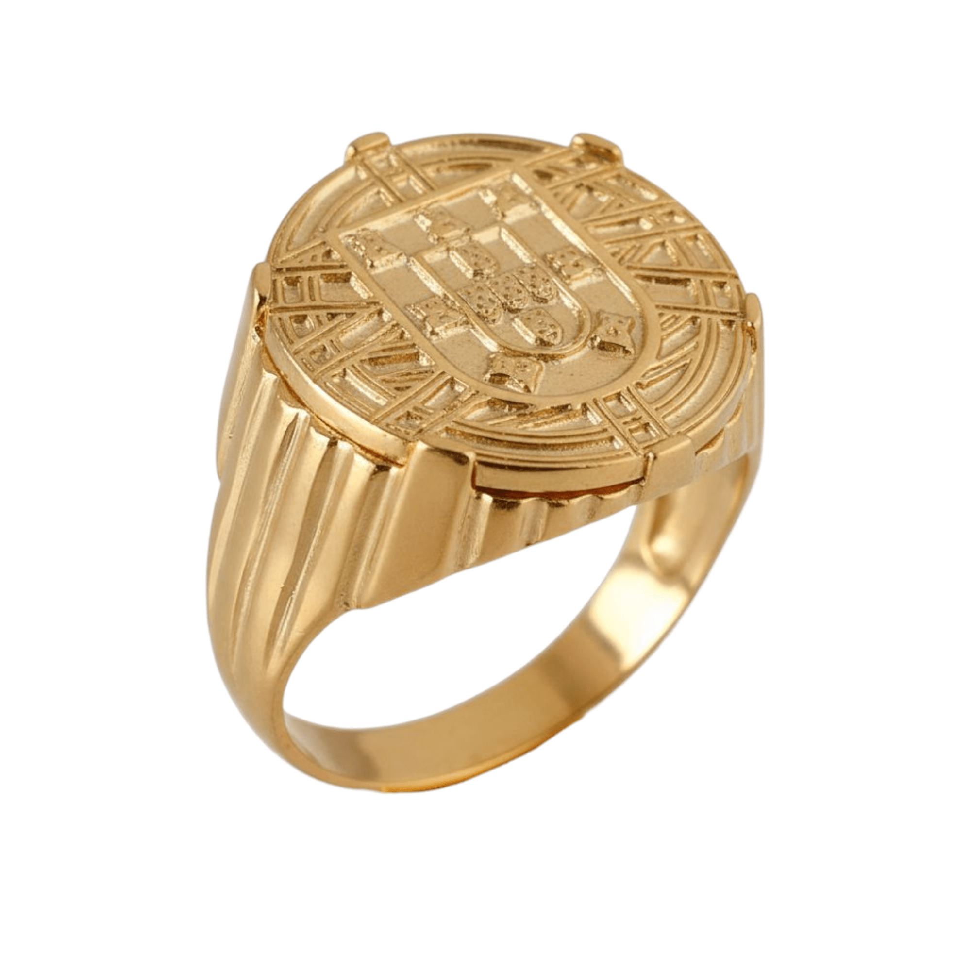 Anel Libra Escudo Ouro - Aurus Jóias