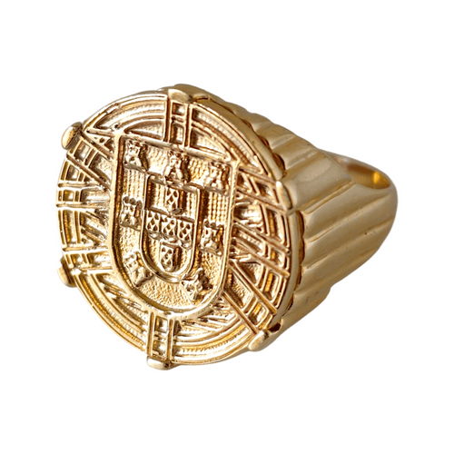 Anel Libra Escudo Ouro - Aurus Jóias