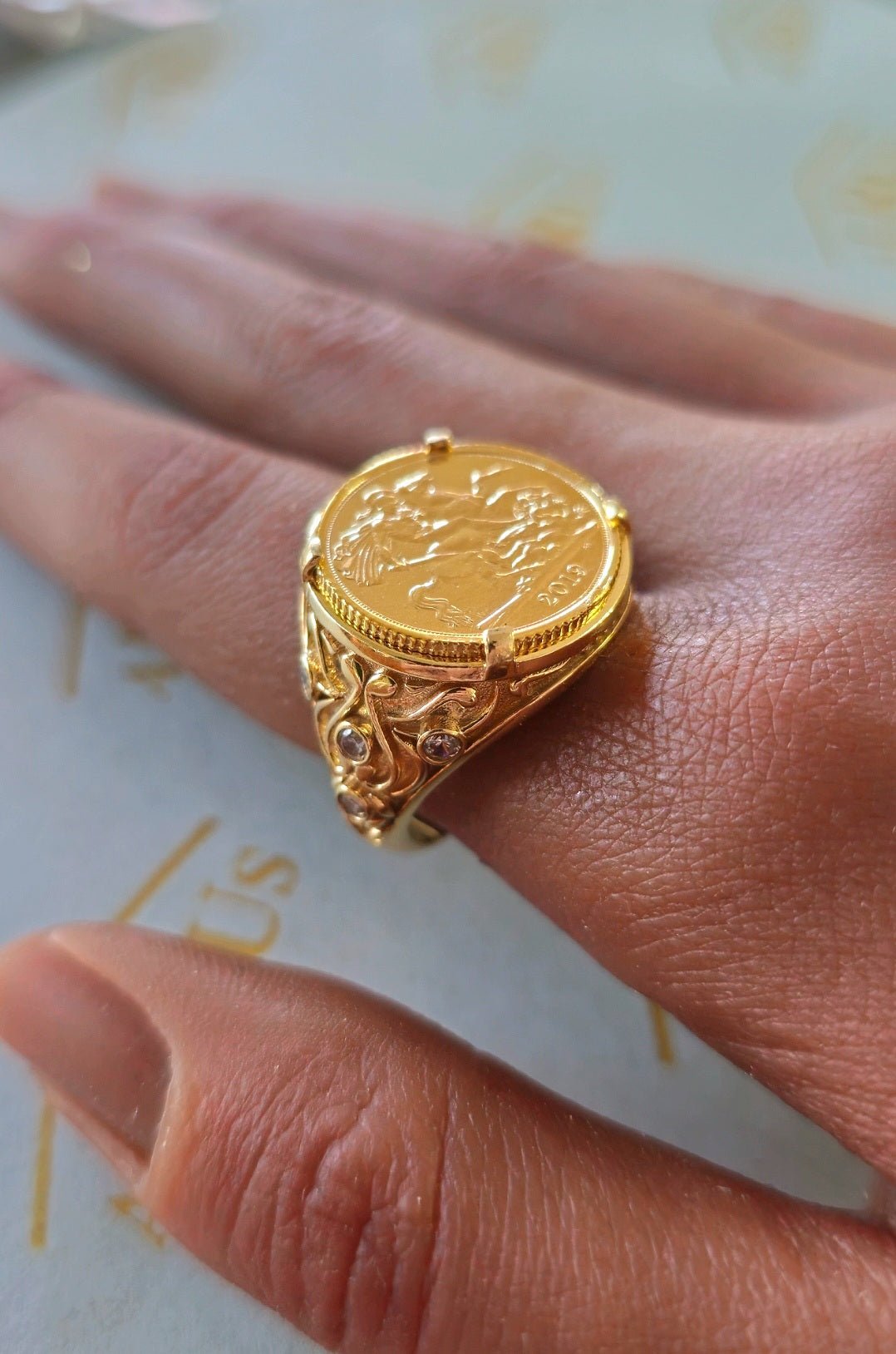 Anel Meia Libra Ouro - Aurus Jóias