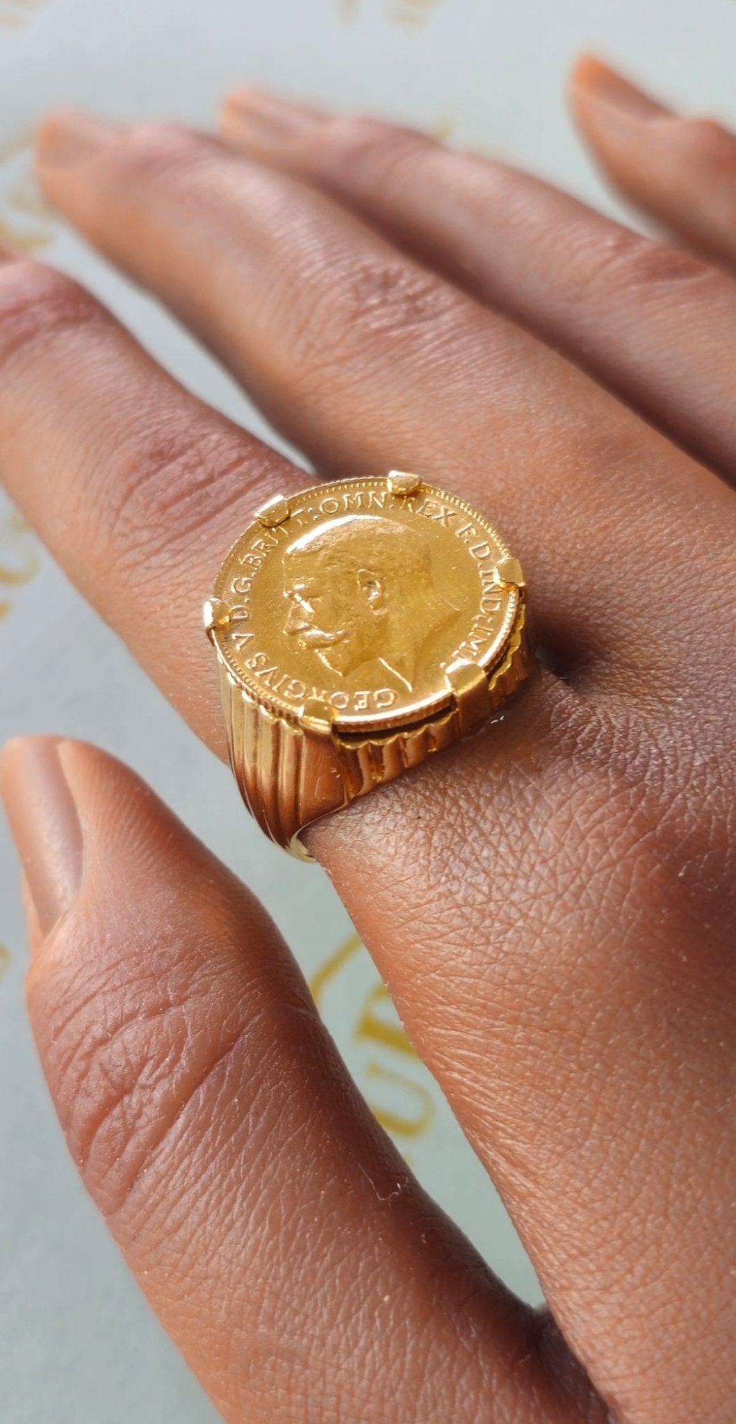 Anel Meia Libra Ouro - Aurus Jóias