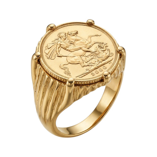 Anel Meia Libra Prata Plaqueada Ouro 24kl - Aurus Jóias
