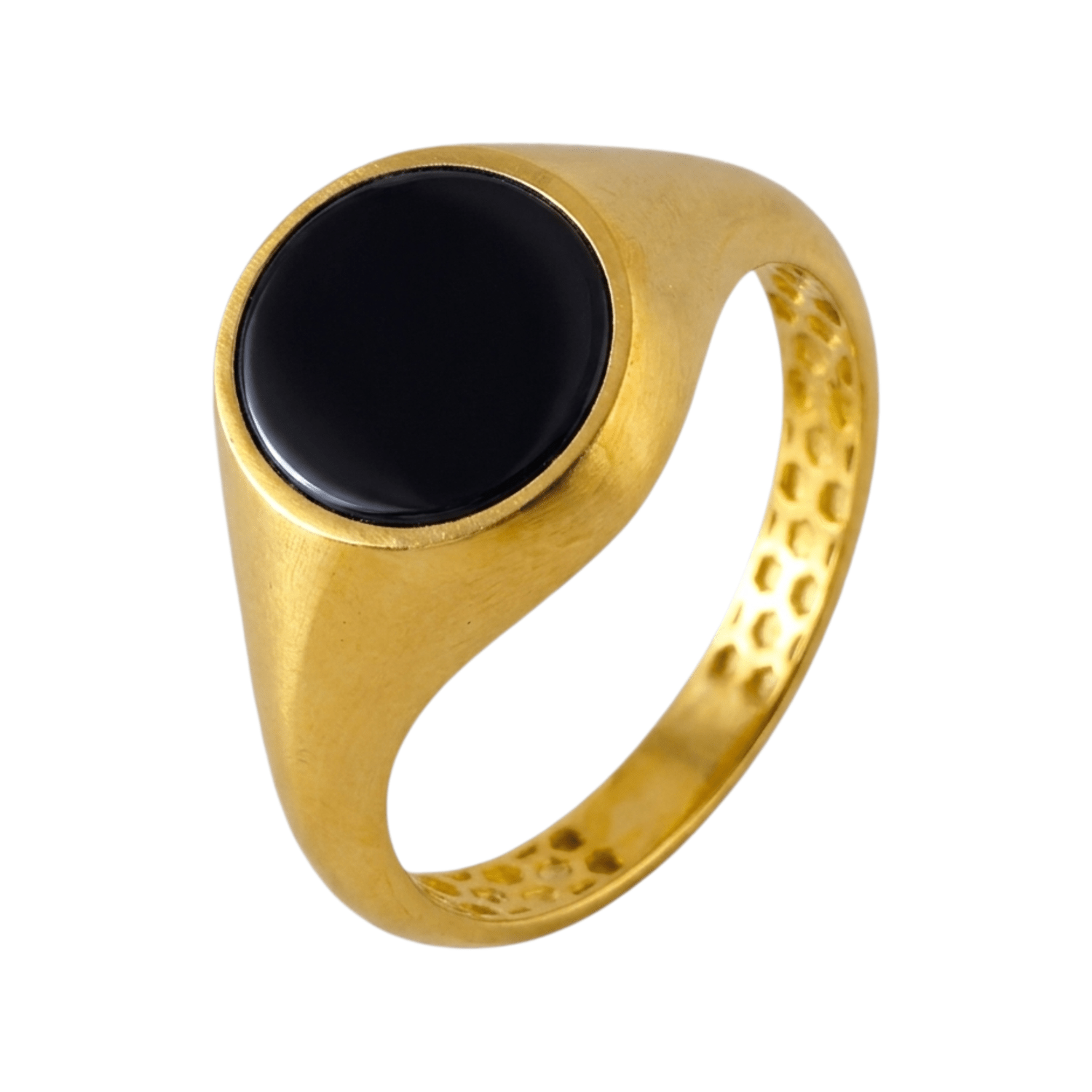 Anel Pedra Onix Ouro - Aurus Jóias