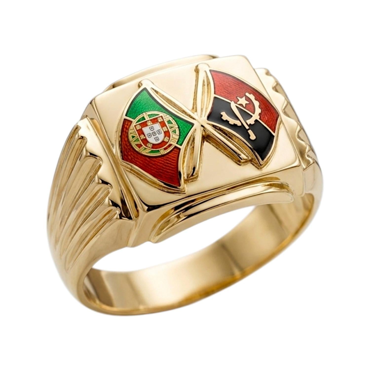 Anel Portugal / Angola Ouro - Aurus Jóias