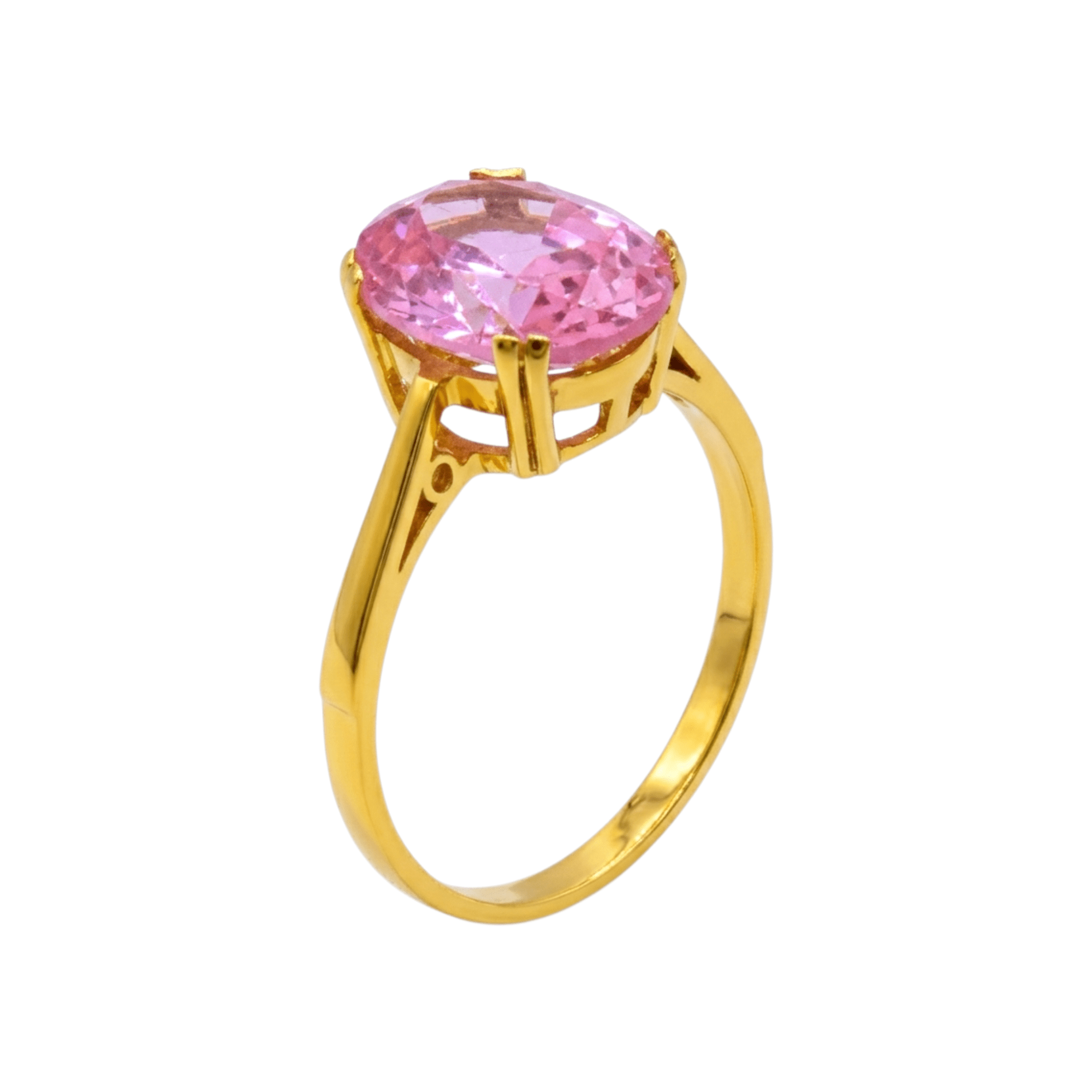 Anel Zircónia Rosa Ouro - Aurus Jóias
