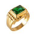 Anel Zircónia Verde Ouro - Aurus Jóias