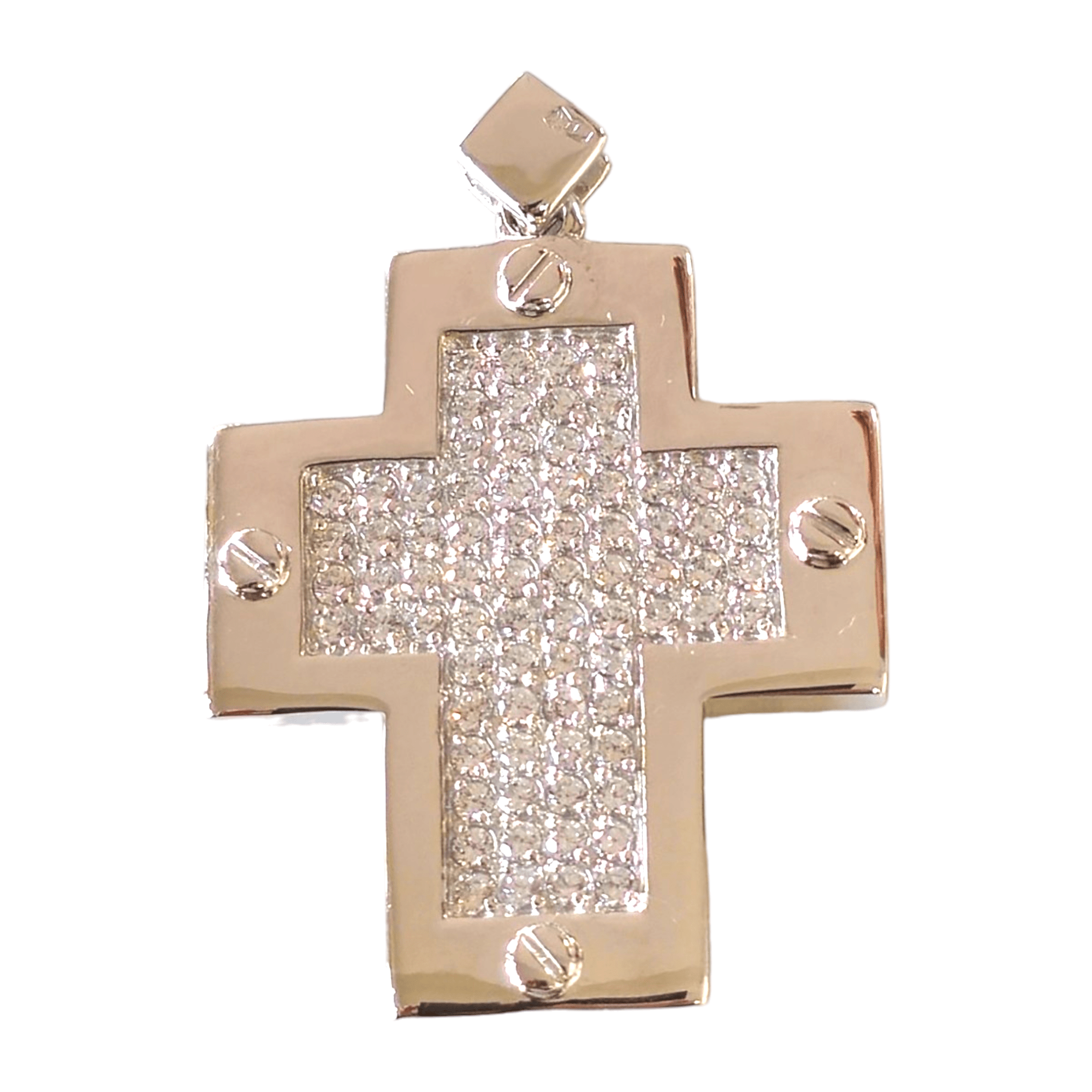 Medalha Cruz Cravejada Prata - Aurus Jóias