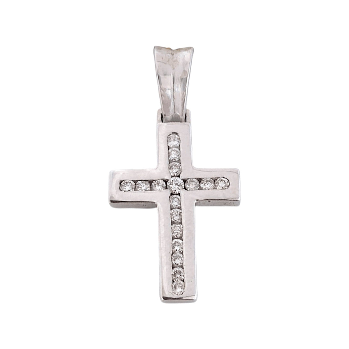 Medalha Cruz Ouro com Diamantes - Aurus Jóias