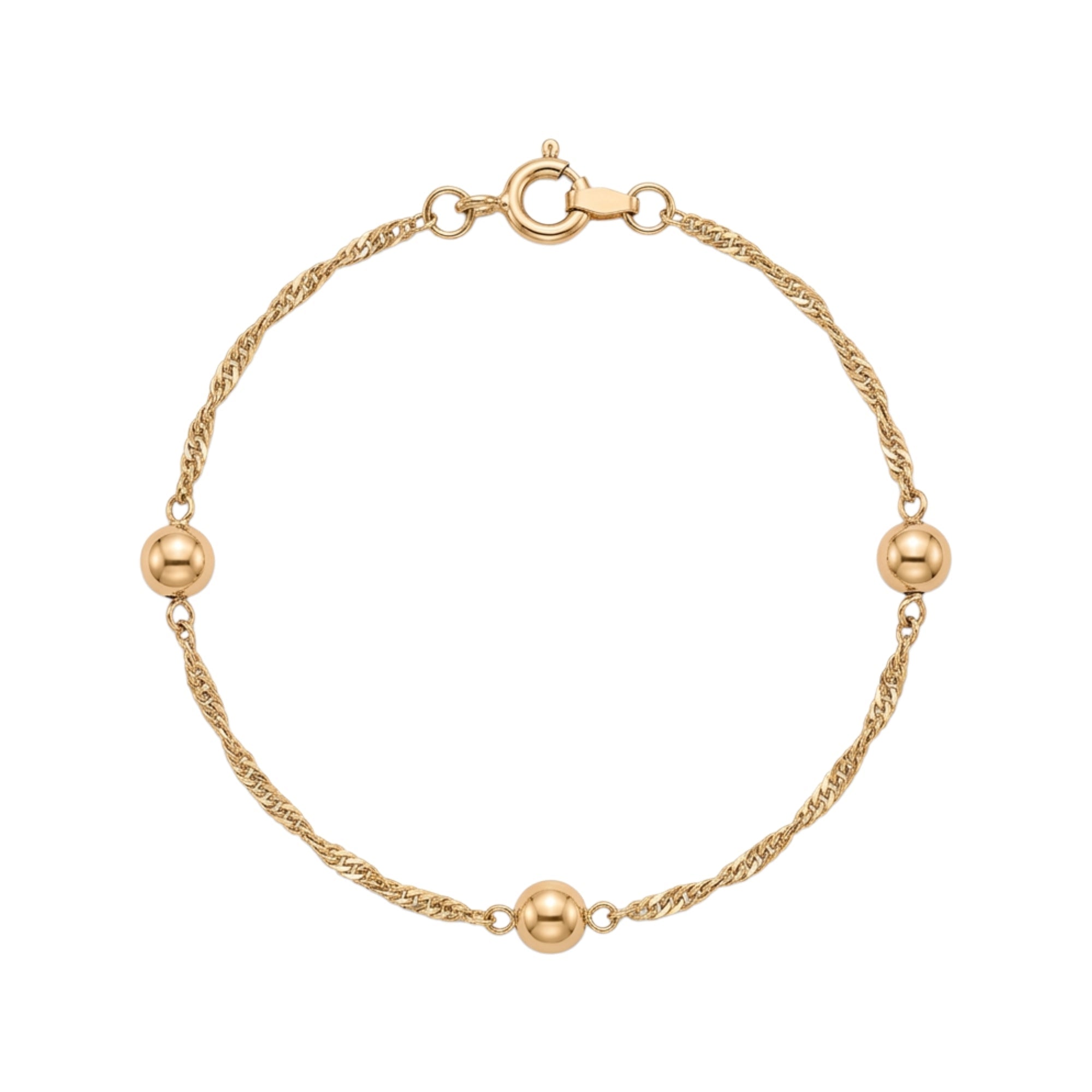 Pulseira C/Bolas Criança Ouro - Aurus Jóias