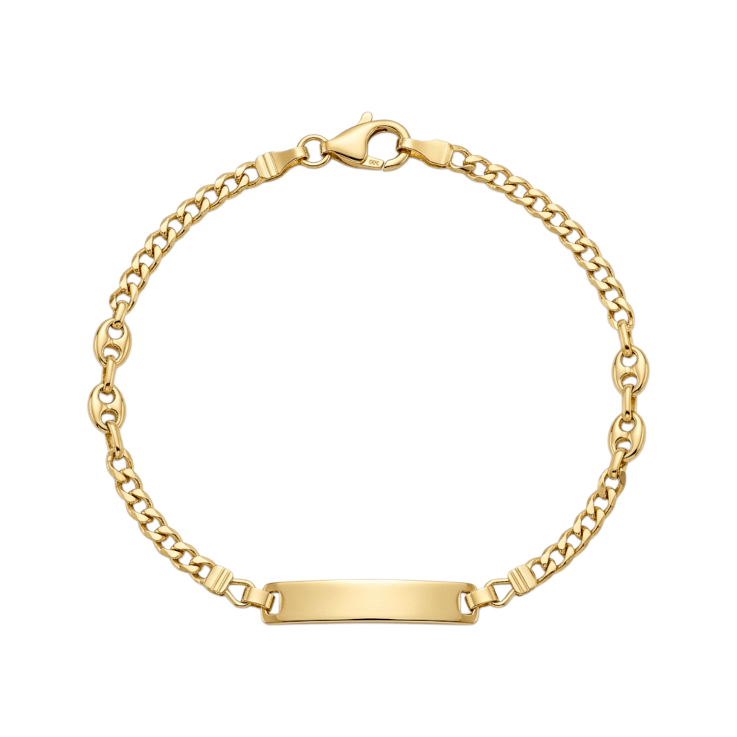 Pulseira C/Chapa Criança Ouro - Aurus Jóias