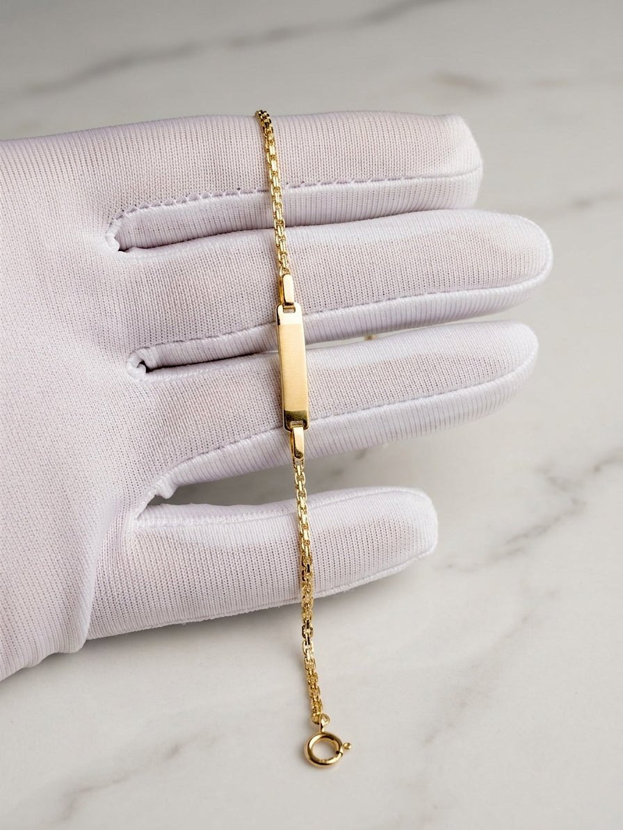 Pulseira C/Chapa Criança Ouro - Aurus Jóias