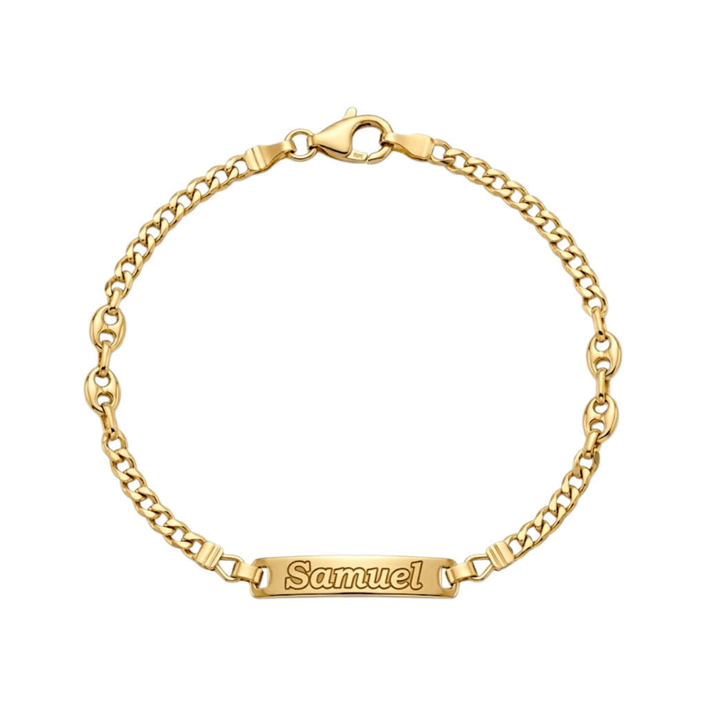 Pulseira C/Chapa Criança Ouro - Aurus Jóias