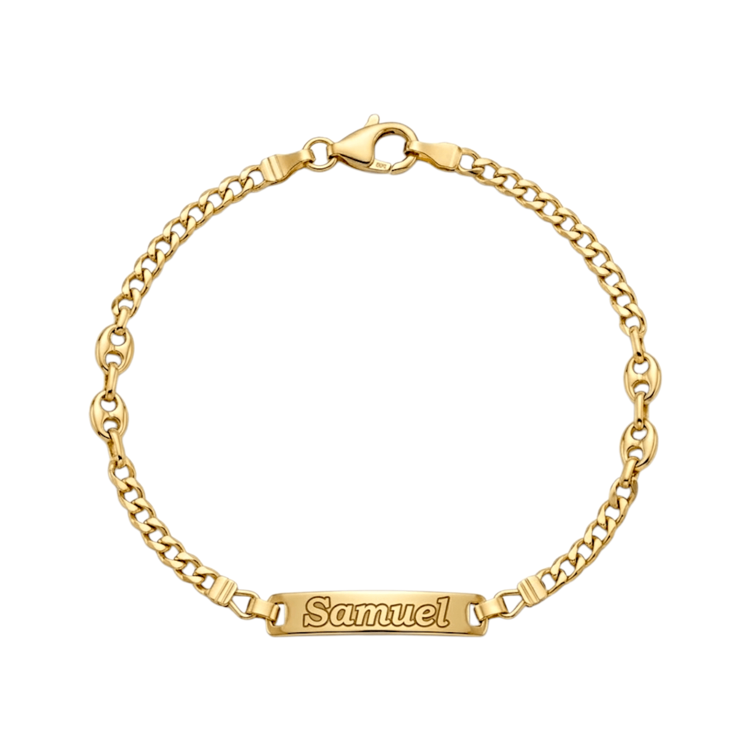 Pulseira C/Chapa Criança Ouro - Aurus Jóias