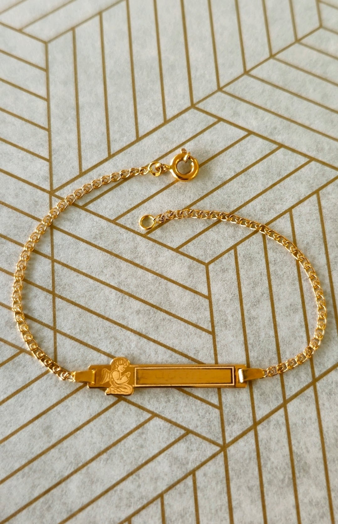 Pulseira c/Chapa Criança Ouro - Aurus Jóias