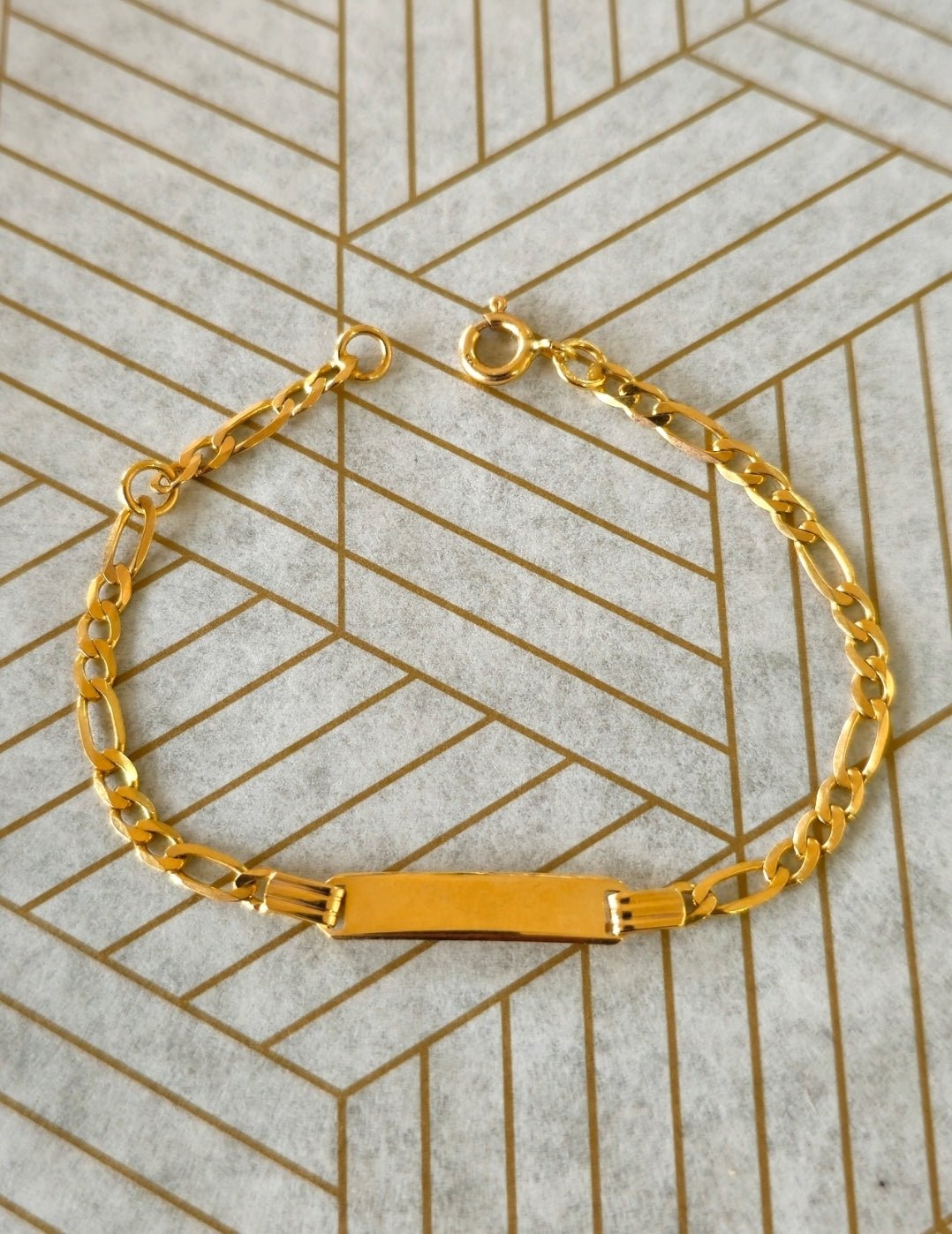 Pulseira C/Chapa Criança Ouro - Aurus Jóias